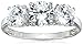 Amazon Collection Sterling Silver Round Cut Three-Stone Cubic Zirconia Ring (2.3 cttw)