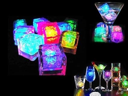 Binnan 12 Stücke LED Eiswürfel,LED Ice Cube Dekorative für Party,Hochzeit,Club und Bar