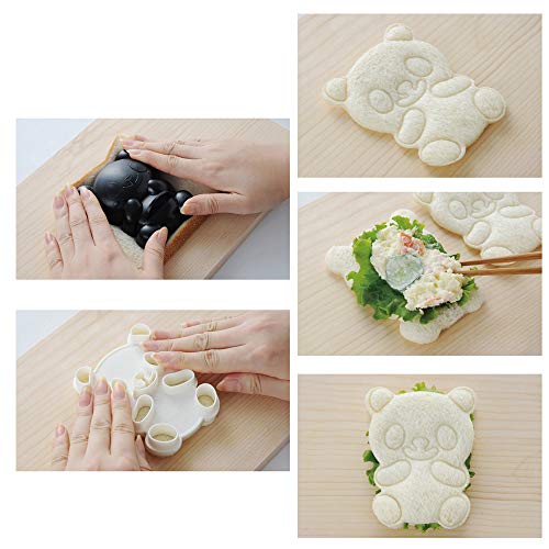 DIY Picnic Kitchen Panda Mold Rice Mold Onigiri Shaper Dry Roasted Seaweed Cutter Set 4 in 1 Bento Accessories - Thumbnail 4
