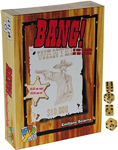 Bang! 4th Edition Card Game _ Bonus 4 Gold Pearlized Swirl (d6) Game Dice _ Bundle