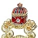 YUFENG Hinged Trinket Box Hand-painted Patterns Trinket Jewelry Box Decorated Bejeweled Box Collectible (red carriage)