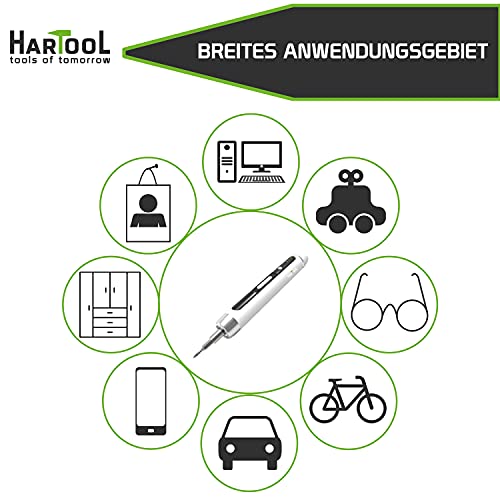 HARTOOL 15 in 1 Mini Akkuschrauber mit USB-Aufladung | Schnurloses Multitool mit Toolbox | Präzisions-DIY-Bitsatz… – Bild 6