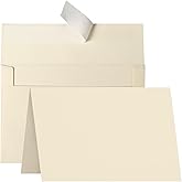 Folded Cream Blank Cards and Envelopes 4x6, 100 Pack Goefun Ivory Card Stock 4 x 6 and A6 Envelopes Self Seal for Invitations, Wedding, DIY Greeting Cardstock, Birthday, Baby Shower & All Occasion