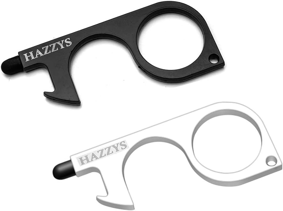 HAZZYS No Touch Tool Handheld door opener tool EDC Keychain Tool for Touchscreens, Handles, Buttons 2Pack - - 