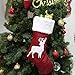 Faylapa Personalized Christmas Stocking, 6 Pack 18 Inch Knitted Xmas Stocking for Kids with DIY Snowman Name Tags, for Fireplace Christmas Holiday Family Party Decoration, Red Green White