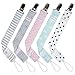 Liname Pacifier Clip for Girls - 5 PACK - Premium Quality & Modern 2-Sided Design - Pacifier Clips Fit all Pacifiers & Soothers - Perfect Baby Shower Gift