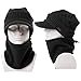 Comhats Winter 2 Piece Wool Knit Hat & Scarf Set for Men Women Visor Beanie Fleece Lined Cold Weather Warm Black Medium