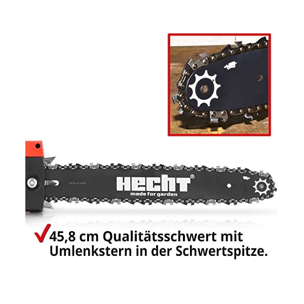 HECHT Elektro Kettensäge mit 2400 Watt Power – 45,8 cm Schwert – Soft-Start-System – Rückschlagbremse – Kette… – Bild 4