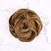 Bella Hair Messy Bun Human Hair Scrunchie, Instant Up-do Donut Chignon Curly Wavy Hairpieces for Women (#8 Brown/Light Chestnut Brown)