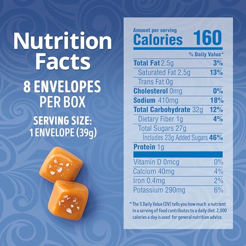 SWISS MISS SALTED CARAMEL FLAVORED HOT COCOA MIX, HOT COCOA BAR SUPPLIES, 1.38 OZ., 8-COUNT ENVELOPES
