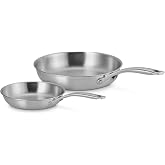 Le Creuset Set of 2 Essential Stainless Steel Fry Pan Set, 8" and 10"