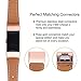 Mornex Replacement Leather Band Compatible for Charge 2, Fitness Strap Women Men Small Large (Light Brown- Rosegold Buckle)