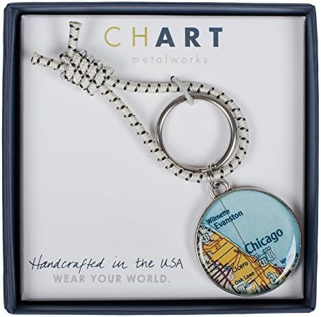 Chicago Map Peltro Regatta Pewter Chord Key Ring