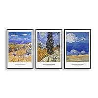 3 Piece Framed Canvas Wall Art The Harvest by Vincent Van Gogh Canvas Prints Home Artwork Decoration for Living Room,Bedroom - 16