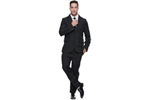 EraSpooky Mens Suits for Party Solid Color Leisure Suit Include Jacket Pants Tie