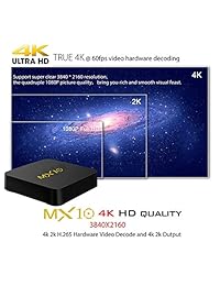 dhong MX10 Android TV Box, Android 7.1 Streaming Media Player 4 GB + 32 GB, 2017 última Smart TV Box 3d 4 K Hdr Playing de vídeo