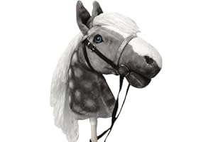 HORSE RELATED GIFTS Dapple Gray Hobby Horse A3 Stick Horse for Children Horse Toy on Stick