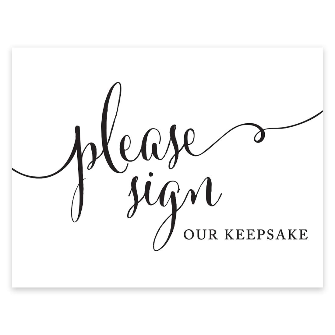Photo 1 of Andaz Press Wedding Party Signs, Formal Black and White Print, 8.5x11-inch, Please Sign our Keepsake Table Sign, 1-Pack, For Graduation, Baby Shower Guest Book