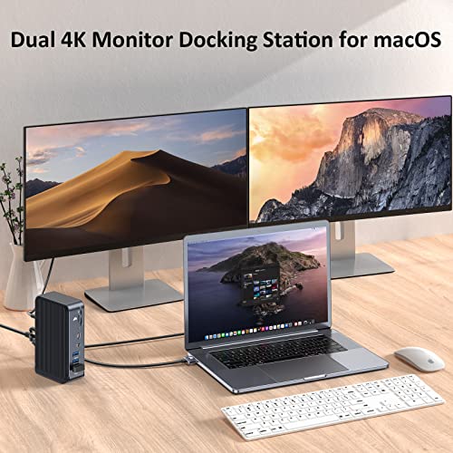 USB C Docking Station Dual Monitor for MacBook Pro, 13in2 USB C