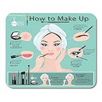 HZMJPAD Face Red Beauty How to Make Beautiful Woman with Makeup Girl Cosmetic Mouse Pad 8.6 X 7.1 in