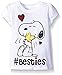 Peanuts Toddler Girls Hashtag Besties, White, 2T