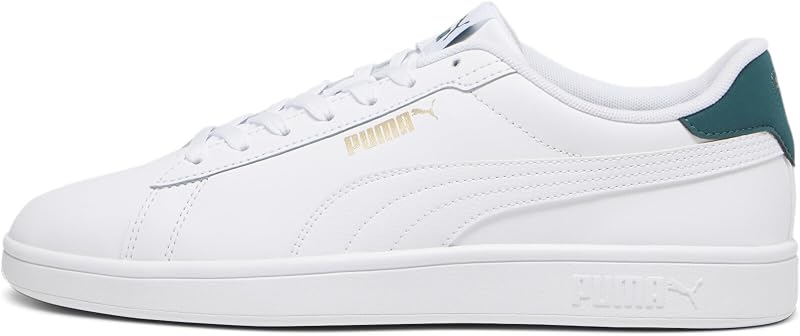 Unisex Smash 3.0 L Baskets, Puma White Malachite Puma Gold, 44 EU