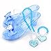Princess Accessory Dress Up Set,Shoes Necklace Earrings and Tiara Set,Fashion Beauty Set for Girls (Blue)