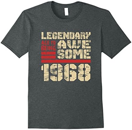 Mens Age To Being Awesome 1968 50th birthday gift 50 years old 50 XL Dark Heather