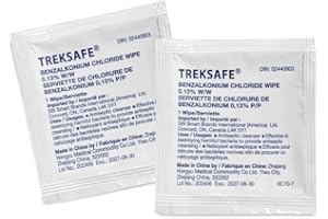 BZK Wipes, Antiseptic Towelettes, Moist Sanitizing Towelettes Designed to Help Clean Minor Wounds, Disposable & Individually 