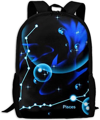 Blue And Black Pisces Full 3D Print Backpack College School Laptop Bag Daypack Travel Shoulder Bag For Unisex
