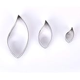 CookieMaster Leaves Shape Stainless Steel Cookie Cutters Set for Fondant Candy Pastry Design and Cake Decoration Cute 3 Set L