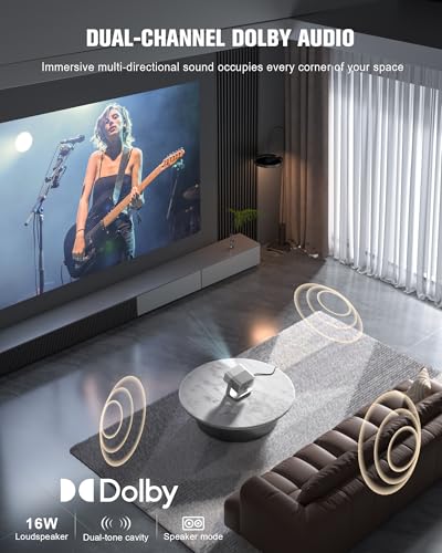 【Flagship Official Licensed Google TV】Smart Outdoor 4K Projector with WiFi and Bluetooth, VOPLLS Projectors with Dolby/Auto Focus, Portable Phone Movie Gaming Wireless Wifi Proyector for Bedroom/Home