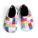 JIASUQI Baby and Kids Athletic Sneakers Barefoot Water Shoes for Beach Swim Pool,Plaid Pink 6-12 Months