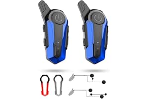 EECO-FLYING Motorcycle Bluetooth Headset,1000m Intercom Motorcycle Helmet Headset with CVC Noise Cancellation IPX6 Waterproof 2 Riders Motorbike Intercom Headset (2PCS of intercom for full and half face helmet)