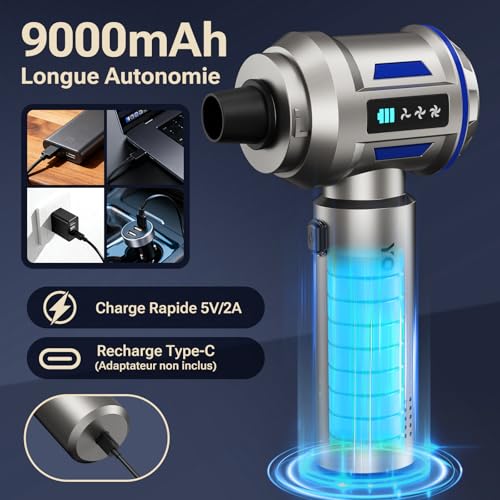 Handheld Vacuum Cleaner, 27000Pa/120W Mini Cordless Vacuum Cleaner & 250,000 RPM 3 Speeds Car Vacuum Cleaner with Brushless Motor, Wireless Car Vacuum Cleaner for Office, Home, Kitchen, Bristles