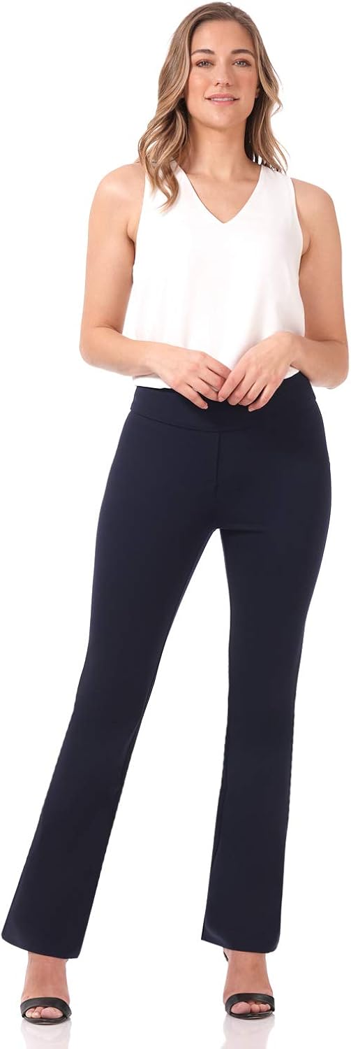 Rekucci Women's All-Season Cooling-Knit Bootcut Pant with Tummy Control at  Women’s Clothing store
