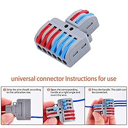 NineLeaf 20PCS Wire Connectors, 2 in 6 Out Lever