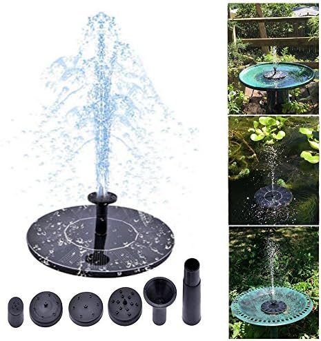 Solar Bird Bath Fountain Pump Powered 1.4W Solar Panel Water Floating Pump Kit with Different Spay Heads for Pond, Pool and Garden Decoration