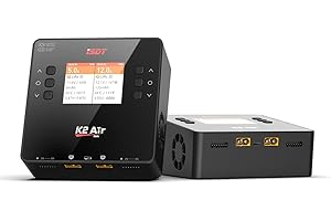 ISDT K2 Air Lipo Battery Charger Discharger 2-6S AC 200W DC 500Wx2 20A Dual Channel Smart Charger for Life Lilon LiHv NiMH RC Battery Balance Charger - Bluetooth APP Control, LCD Display