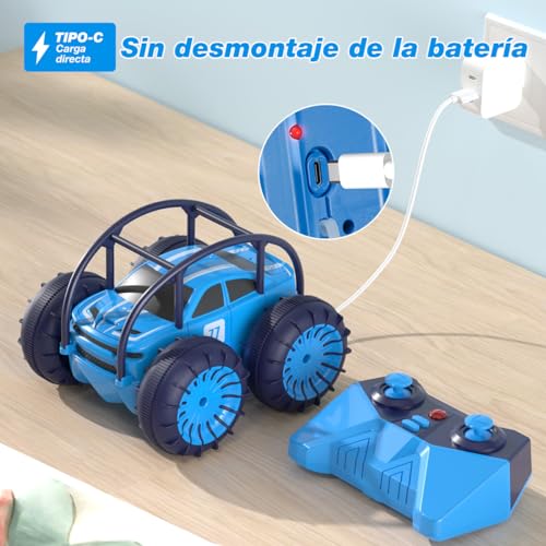 MaxTronic Remote Control Car for Children - Amphibious RC Car 2.4G 360° - 15KM/H - 4WD - Off-Road Stunt Car with Adjustable LED - Boys and Girls 3-12 Years Old