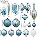 Sea Team 50-Pack Assorted Shatterproof Christmas Ball Ornaments Set Decorative Baubles Pendants with Premium Gift Wrapping Ribbon for Xmas Tree (Babyblue)