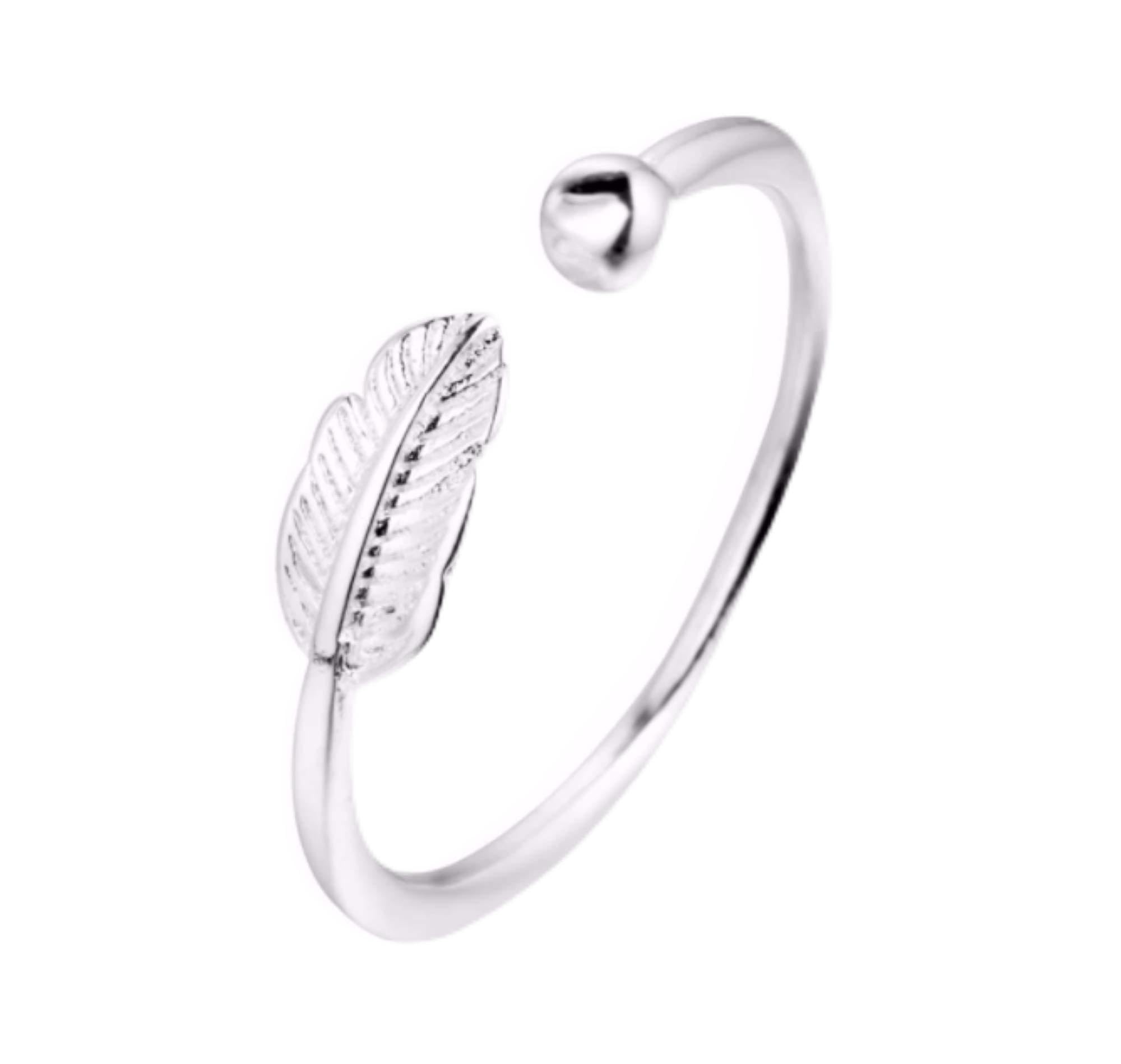 CrownOfRibbons Feather Ring Adjustable Jewellery, Guardian Angel Gift in an Organza Bag