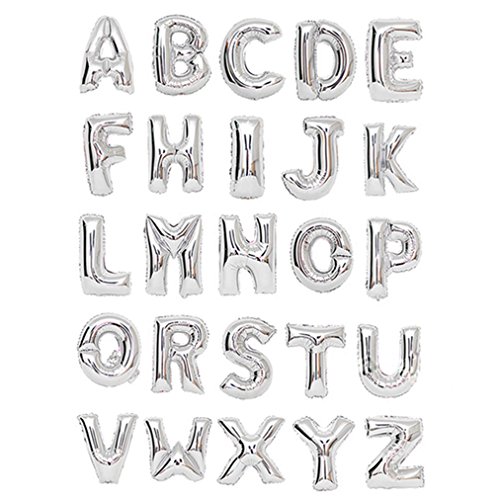 Zeato Single Alphabet Letter N Air Inflation Aluminum Foil Film Balloon [Non-Floatable] Celebration Party Multiple Occasions Home Decoration Supplies (Silvery,16 inch) - Thumbnail 7