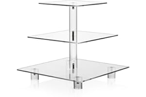 Acrylic Cupcake Stand, Clear Dessert Tower Holder Display with Base for Wedding, Party, Baby Shower