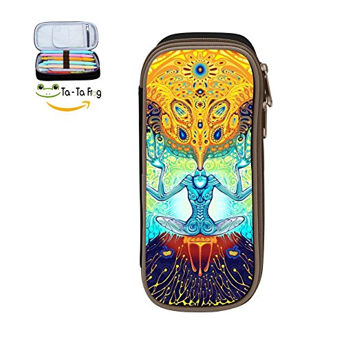 PenStar-Colorful Graphic Pen Pencil Case Large Capacity Stationery Box multi-function Storage Bag For Girls Boys-Black