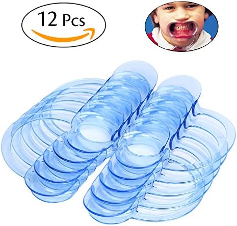 NewCool 12 Pcs Dental C-Shape Cheek Retractor Mouth Opener Speak Out Game, Teeth Whitening Intraoral Cheek Lip Retractor for Watch Ya Mouth and Adult Fun Games, Size M