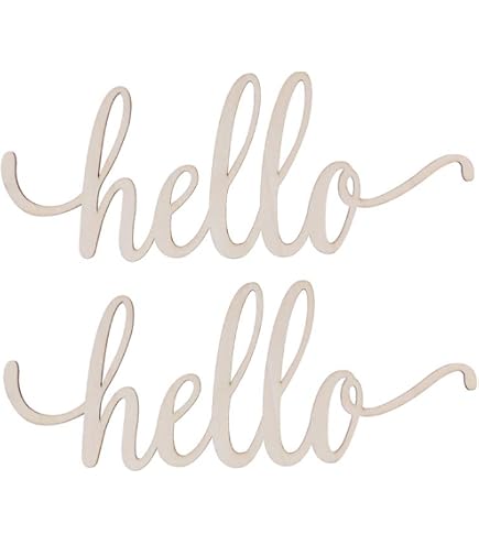 Amazon.com : Hello Wood Sign Home Décor Wall Art Unfinished 8