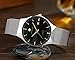 Fashion Casual Luxury Brand Mens Analog Quartz Watch Date Steel Mesh Strap Thin Dial Clock (black)