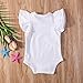 Infant Baby Girl Basic Ruffle Short Sleeve Cotton Romper Bodysuit Tops Clothes ,White,9-18 Months(90)