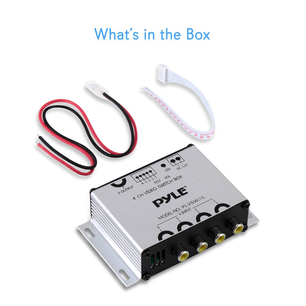 4Channel Car Video Switcher Box 4 Camera Input Port 1 Video Output via Vehicle Monitor 4 Way